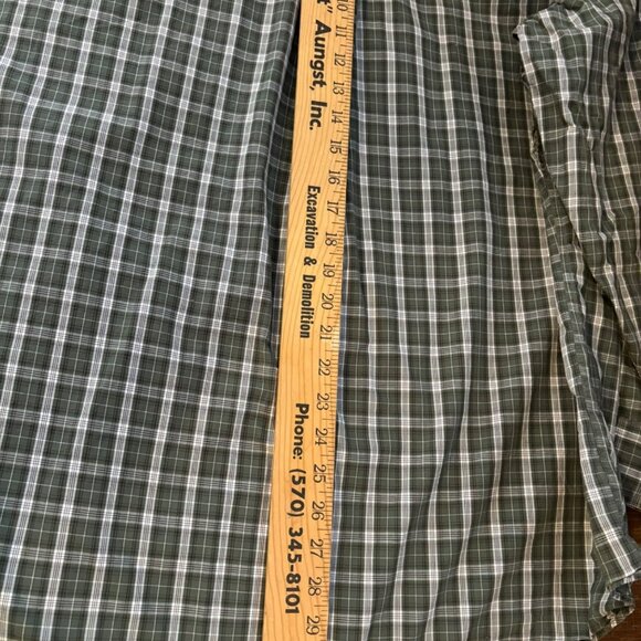 Tommy Hilfiger Mens Weekend Classics Green Plaid Button-Down Shirt Sz 17.5 Y2K - Picture 6 of 6